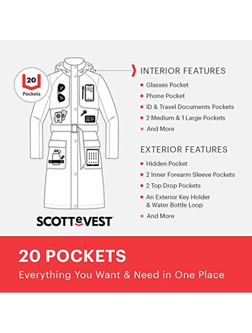 SCOTTeVEST Women's Rhonda Winter Trench Coat | 20 Pockets | Anti-Pickpocket