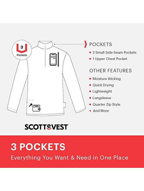 SCOTTeVEST Men's Qzip Athletic Travel Sweatshirt | 3 Pockets | Anti-Pickpocket