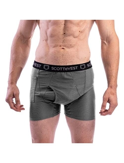 SCOTTeVEST Men's Boxer Brief Underwear | 2 Concealed Pockets | Anti-Pickpocket