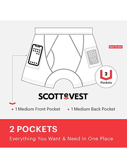 SCOTTeVEST Men's Boxer Brief Underwear | 2 Concealed Pockets | Anti-Pickpocket