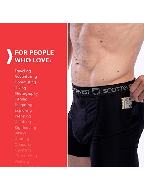 SCOTTeVEST Men's Boxer Brief Underwear | 2 Concealed Pockets | Anti-Pickpocket