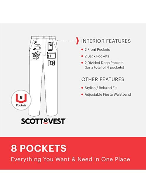 SCOTTeVEST Men's Hidden Cargo Pants | 8 Concealed Pockets | Anti-Pickpocket