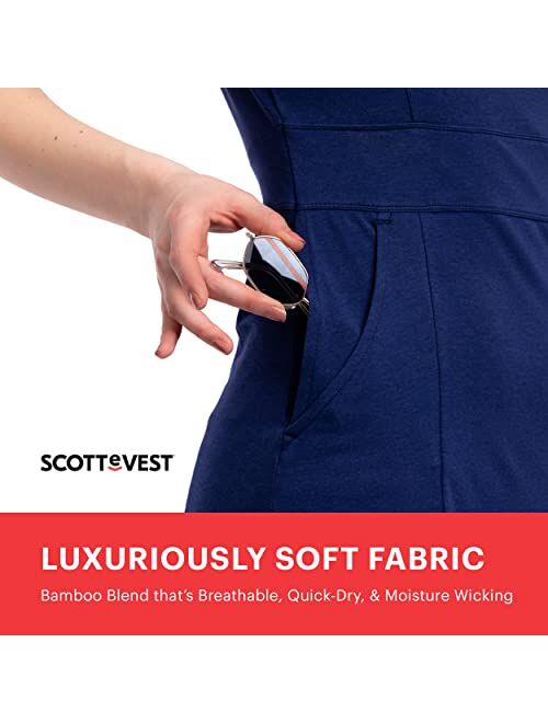 SCOTTeVEST Women's Daisy Dress | 8 Pockets | Soft & Stretchy Bamboo Blend | Anti-Pickpocket