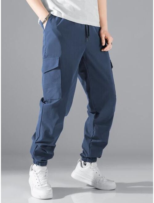 Shein Men Flap Pocket Side Drawstring Waist Pants