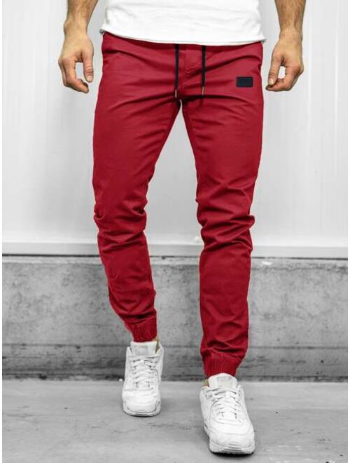 Shein Men Patched Detail Drawstring Waist Joggers