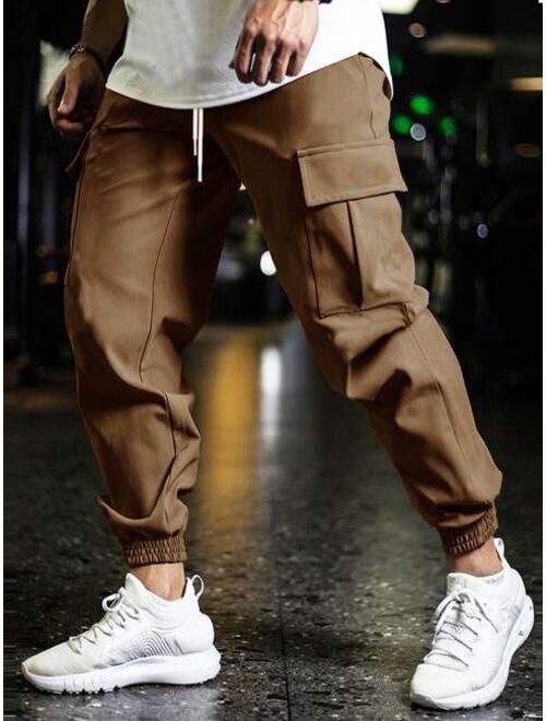 Shein Men Flap Pocket Drawstring Waist Cargo Pants