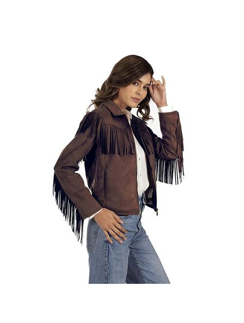 Women's Wrangler Fringe Faux-Suede Jacket