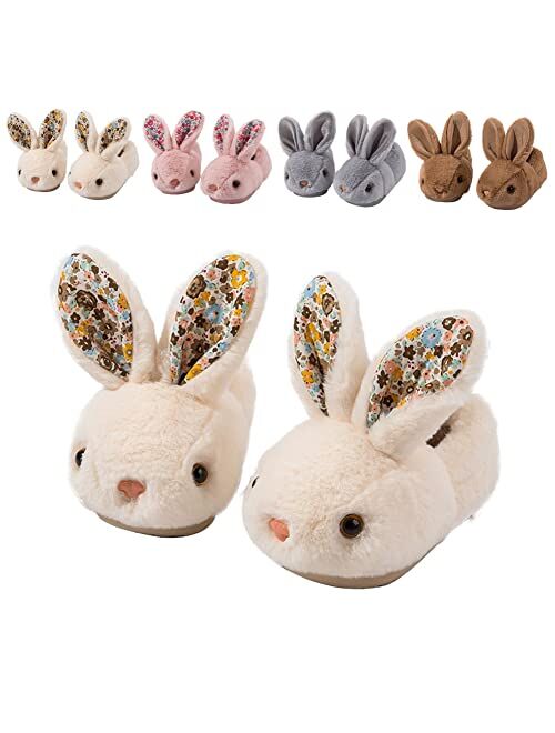 Fadezar Toddler Slippers Girl Boy House Slipper Kids Rabbit Winter Slipper Warm Bunny Slippers Soft Plush Indoor Girls Boys Slipper