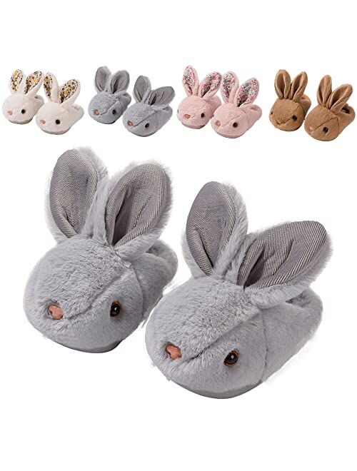 Fadezar Toddler Slippers Girl Boy House Slipper Kids Rabbit Winter Slipper Warm Bunny Slippers Soft Plush Indoor Girls Boys Slipper