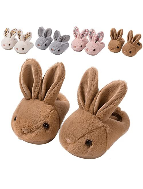 Fadezar Toddler Slippers Girl Boy House Slipper Kids Rabbit Winter Slipper Warm Bunny Slippers Soft Plush Indoor Girls Boys Slipper