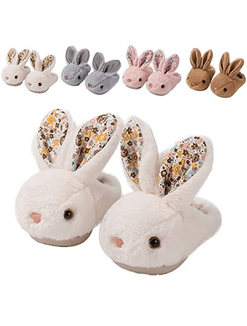 Fadezar Toddler Slippers Girl Boy House Slipper Kids Rabbit Winter Slipper Warm Bunny Slippers Soft Plush Indoor Girls Boys Slipper