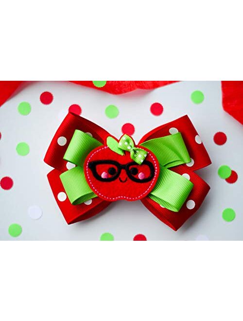 E & G Boutique Hair Bows for Girls, 4 Seasonal Hair Bows, Clips to Hair