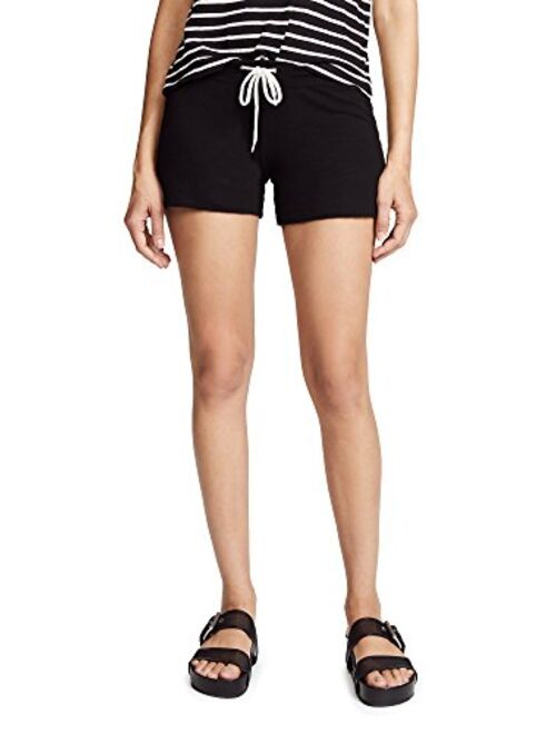 Monrow Women's Textured Tri-Blend Vintage Shorts, Adjustable Drawstring, for Lounging & Active Workouts