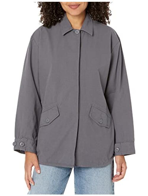 Monrow Women's Hj0207-vintage Shirt Jacket