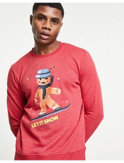 Originals Christmas sweatshirt with gingerbread man print in red