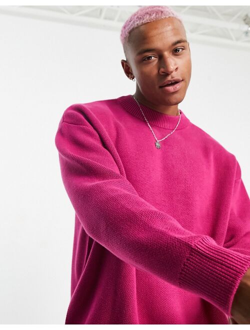 Weekday john oversized sweater in pink exclusive at ASOS