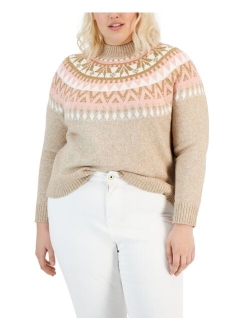 Plus Size Half Snowflake Raglan Sweater