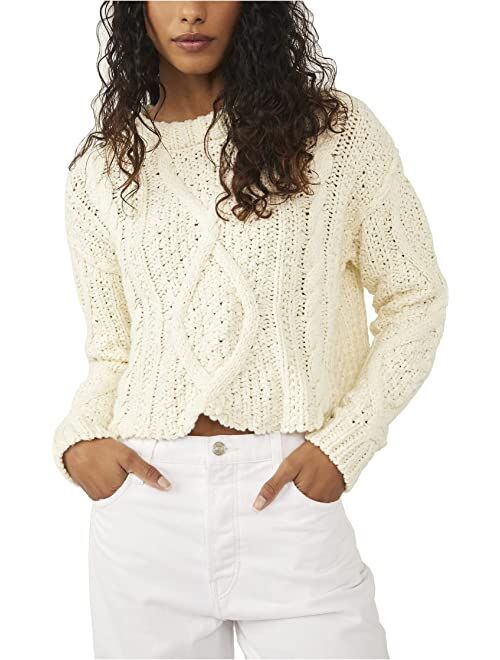 FREE PEOPLE Women's Cutting Edge Solid Cable-Knit Sweater