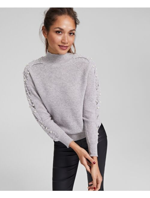 CHARTER CLUB Women's 100% Cashmere Embellished Sweater, Created for Macy's