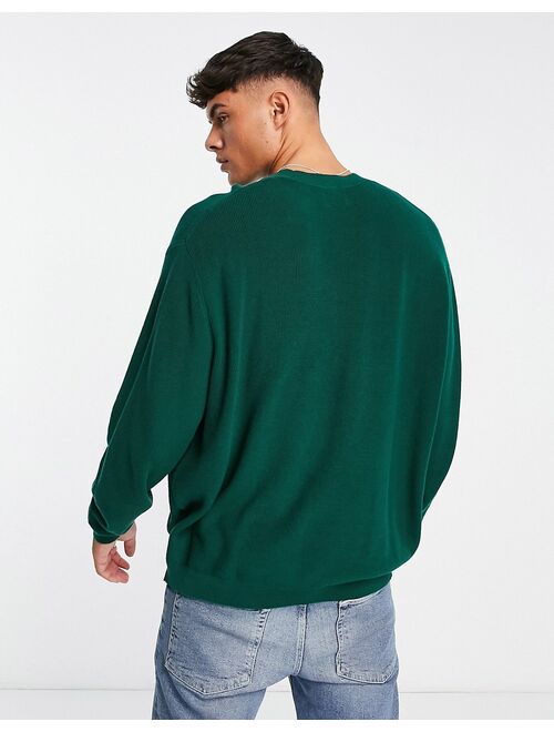 ASOS DESIGN lightweight oversized rib sweater in forest green