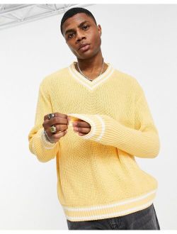 fisherman rib cricket sweater in light yellow