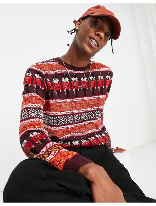 Buy ASOS DESIGN knit Christmas sweater with Fairilse nutcracker design online Topofstyle