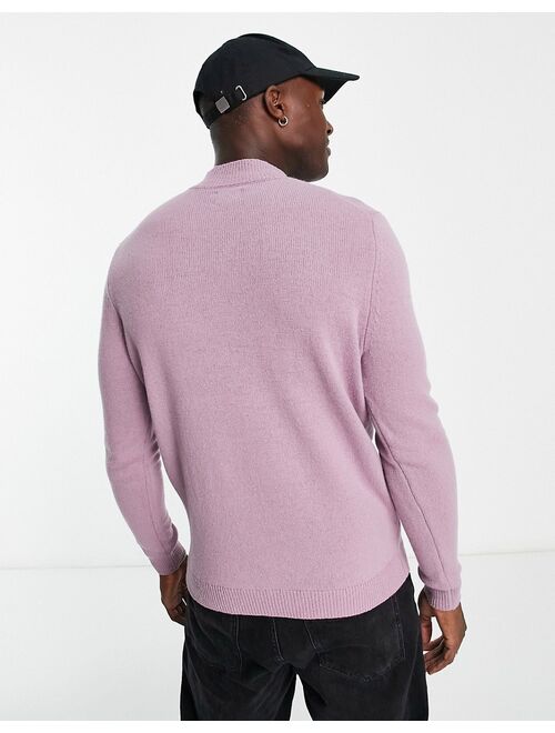 ASOS DESIGN lambswool turtle neck sweater in dusty pink