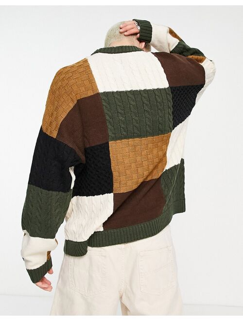 Kickers panel logo knit sweater in multi