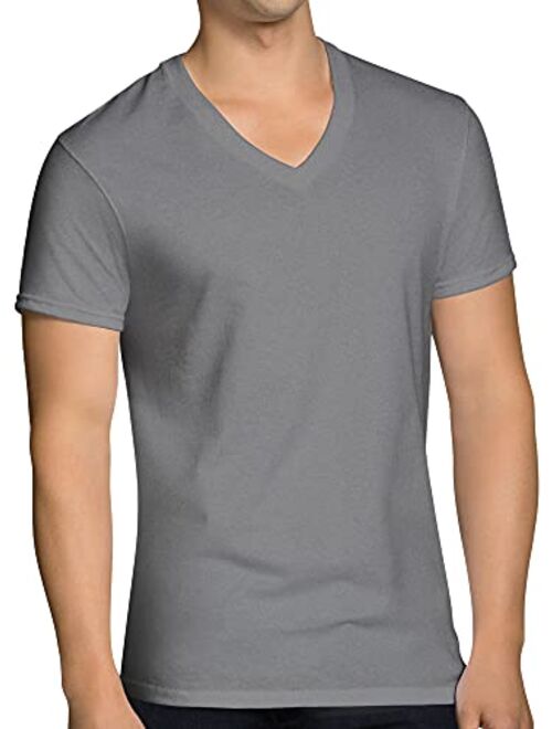 Fruit of the Loom Men's Eversoft Cotton Stay Tucked V-Neck T-Shirt