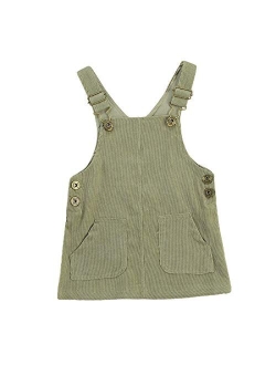 Mubineo Toddler Baby Girl Corduroy Pocket Overall Dress Kids Casual Bib Dresses