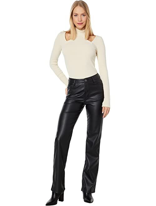 MONROW Rib Cutout Turtleneck