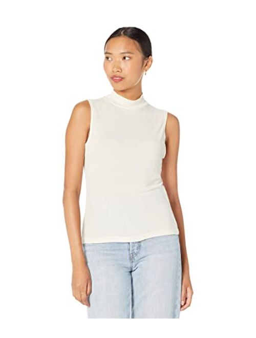 MONROW Sheer Mock Neck Tank