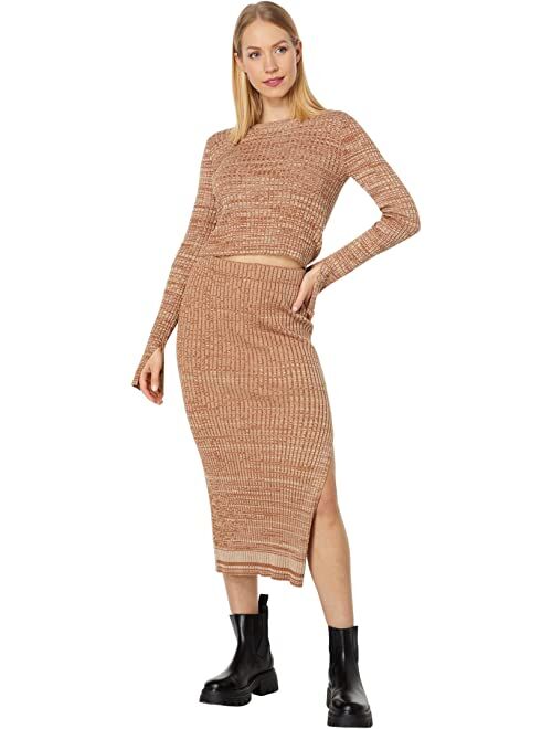 MONROW Cosmo Rib Sweater Long Sleeve Top