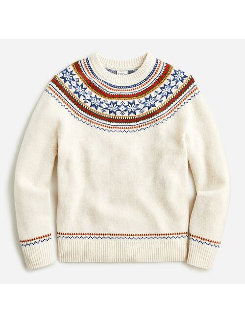 J.Crew Lambswool Fair Isle yoked crewneck sweater