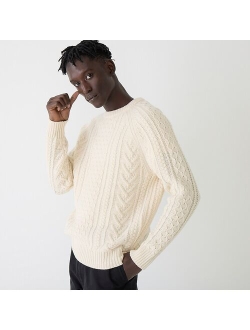 Rugged merino wool cable-knit sweater