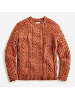 Rugged merino wool cable-knit sweater