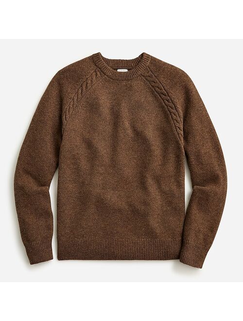 J.Crew Merino wool-nylon cable-knit crewneck sweater