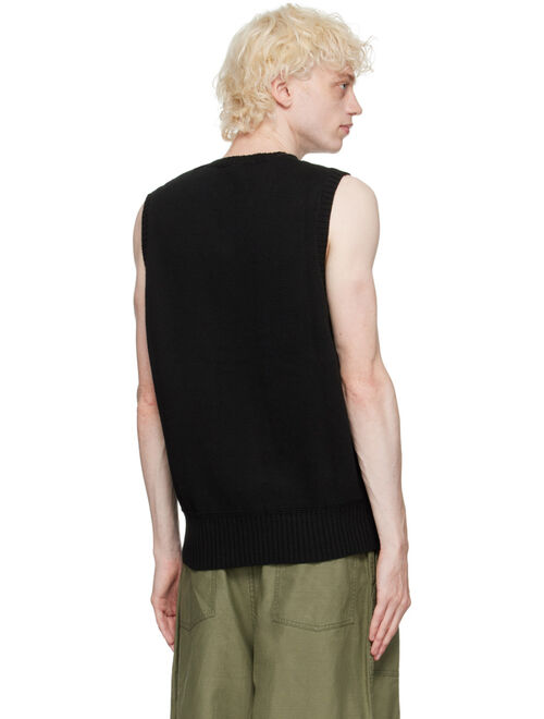 S.K. MANOR HILL Black Sweater Vest