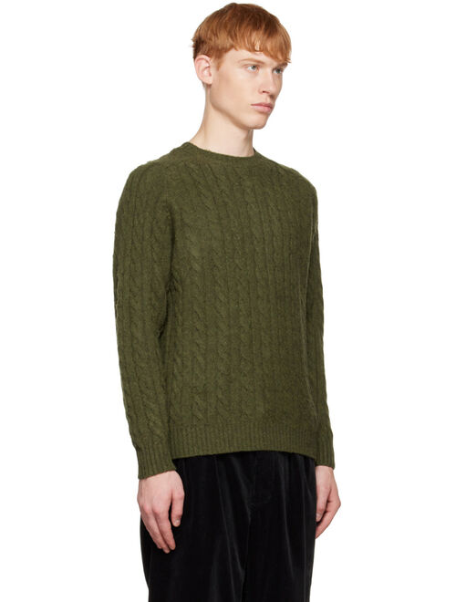 BEAMS PLUS Wool Long Sleeve Green 5G Pullover Sweater