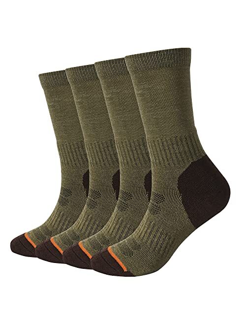 EnerWear 4 Pack Women's Merino Wool Outdoor Hiking Trail Crew Sock