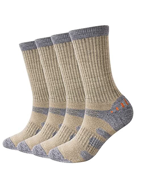 EnerWear 4 Pack Women's Merino Wool Outdoor Hiking Trail Crew Sock