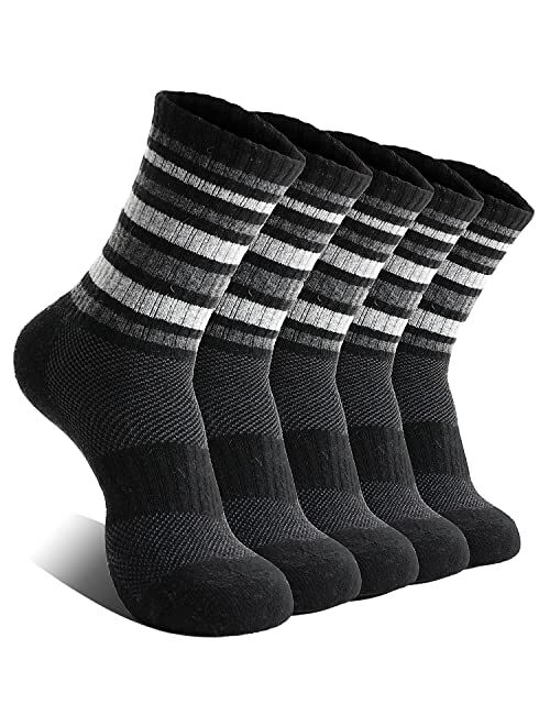 EBMORE Womens Merino Wool Hiking Socks Thermal Warm Winter Boot Crew Cushion Work Gift Socks 5 Pairs