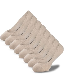 Foot Amazing Women's No Show Liner Socks, 8 Pack Low Cut Non Slip Ankle Socks,Invisible Socks for Flat Boat