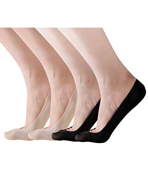 RIIQIICHY No Show Socks Womens Low Cut Liner Non-Slip Thin Causal Line for Flats Boat 4 to 6 Pack