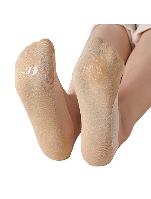 RIIQIICHY No Show Socks Womens Low Cut Liner Non-Slip Thin Causal Line for Flats Boat 4 to 6 Pack