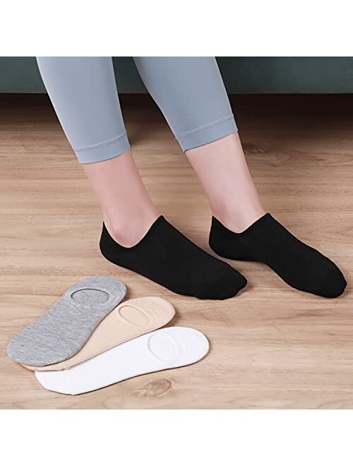 Mwus No Show Socks Women Casual Low Cut Socks Non Slip Flat Boat Line 3-6 Pairs