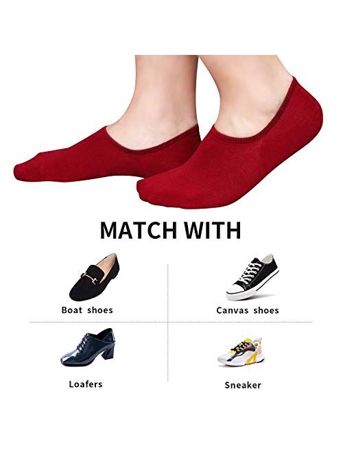 Mwus No Show Socks Women Casual Low Cut Socks Non Slip Flat Boat Line 3-6 Pairs