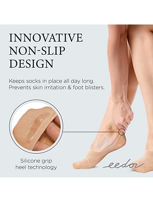 Eedor No Show Socks Womens with Low Cut Socks and No Slip Socks for Women