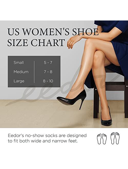 Eedor No Show Socks Womens with Low Cut Socks and No Slip Socks for Women