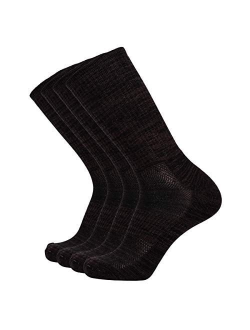 Enerwear 4P Pack Men's Merino Wool Blended Blister Free Trail Socks